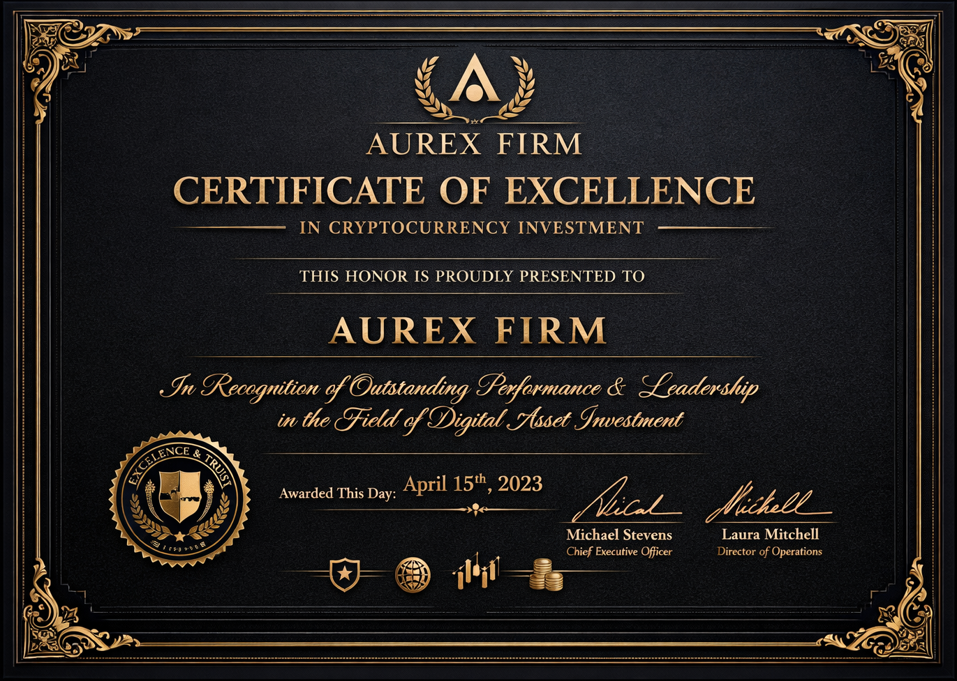 Aurex Firm Certificate of Excellence
